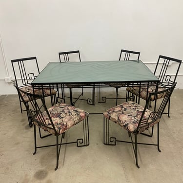 Art Deco Revival ‘Biltmore’ Wrought Iron Table & Chairs by Marina McDonald / Jazz Furniture