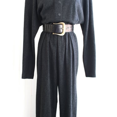 1980's - Don Caster - Jersey Jumpsuit - Snap Front - Marked size 8 