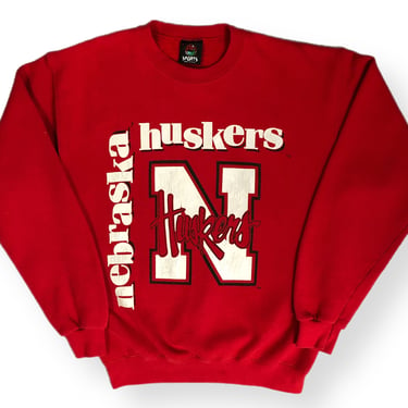 Vintage 90s University of Nebraska Corn Huskers Vintage Graphic Crewneck Sweatshirt Pullover Size Medium/Large 