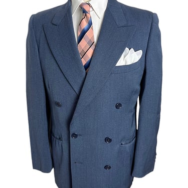 Vintage 1950s DOUBLE BREASTED Wool Jacket ~ size 38 R ~ Suit / Sport Coat / Blazer ~ 