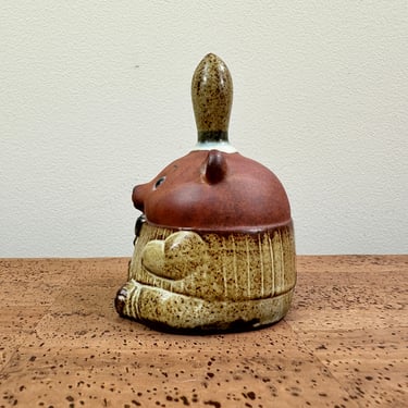 UCTCI Bear Bell | Pottery Figural Stoneware | Japan 