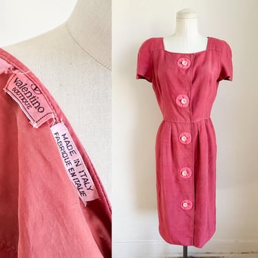 Vintage 1980s Valentine Boutique Silk Dress / S 