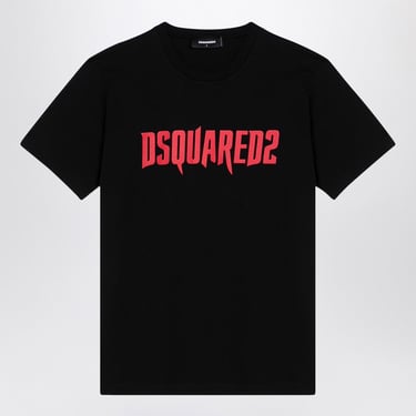 Dsquared2 Black Cotton T-Shirt With Logo Men