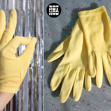 Sweet Vintage 60s 70s Yellow Tea Gloves 