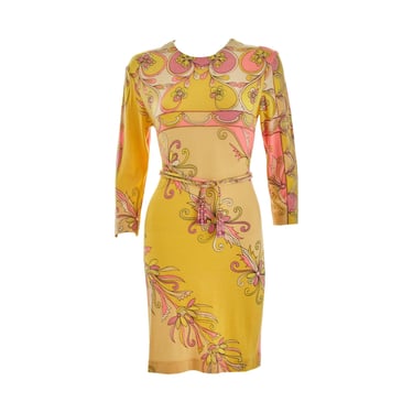 Pucci Pink + Yellow Pattern Babydoll Dress