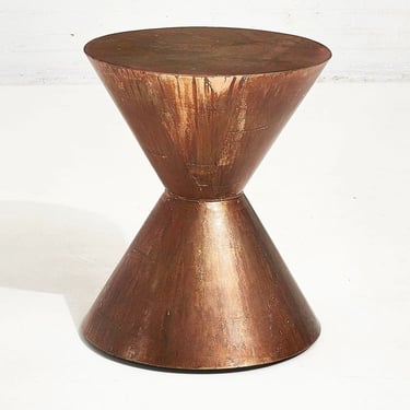 Postmodern Metal Hourglass Side/End Table Pedestal, 1980