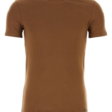 Tom Ford Man Brown Stretch Cotton Blend T-Shirt