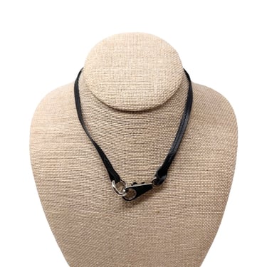 Hermes Black Leather Clasp Necklace/ Strap