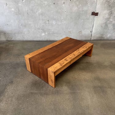 Mid Century Modern Walnut and Oak Coffee Table