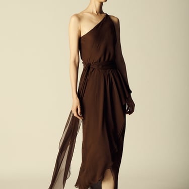 Halston Chiffon Bias Cut Dress