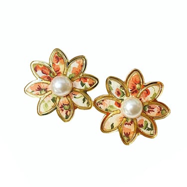 Sample Sale Fall Floral Daisy Studs-Rust