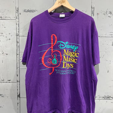 XL 90s Purple Walt Disney tshirt magic music days 20th anniversary  1990s graphic t shirt custom airbrush name Ron 