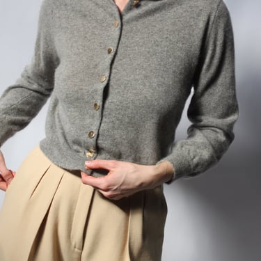 Vintage Heather Grey Cashmere Cardigan