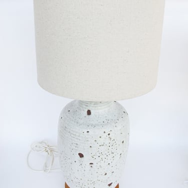 Ceramic Lamp Base with White Lava Glaze Finish 