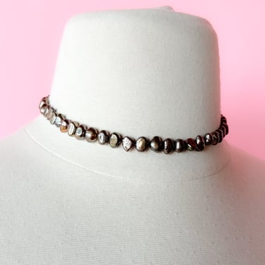 Iridescent Grey Freshwater Pearl Necklace
