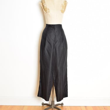 vintage Y2K Ralph Lauren women's pants black linen wide leg trousers XL 16W clothing 