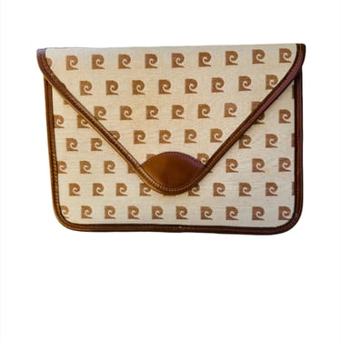 Vintage 80's Pierre Cardin Logo Envelope Clutch Bag