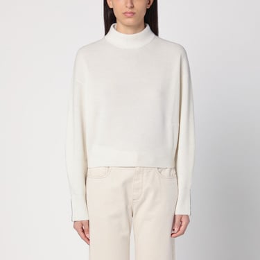 Brunello Cucinelli White Cashmere Turtleneck Women