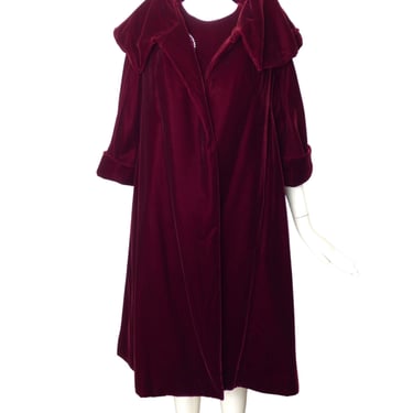 1960s Velvet Dress &amp; Opera Coat, Size 10