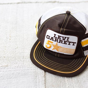 Vintage Brown Star Levi Garrett Racing Snapback (NOS) Baseball Hat | Tags on | Made in USA | 