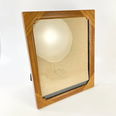 Mid Century Modern Picture Art Rectangle Wood Frame 8"x10" Teak Wood MCM Vintage