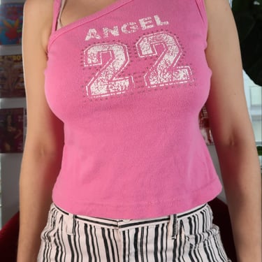 Vintage 2000s Angel 22 Asymmetrical Pink Tank