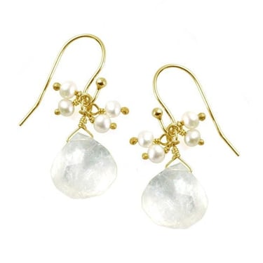 Philippa Roberts | Milk - Moonstone with Pearl Cluster Earrings