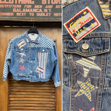Vintage 1980’s “Guess” New Wave Cropped Denim Jacket, 80’s New Wave Jacket, Vintage Denim Jacket, Vintage Clothing 
