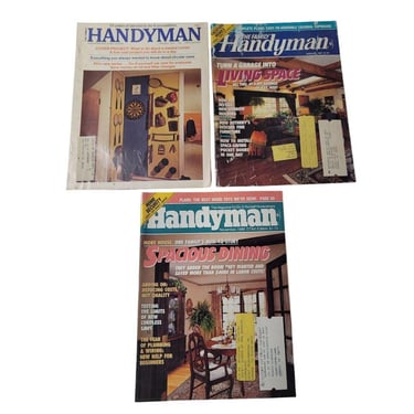 1974 1986 1987 The Family Handyman Magazine Lot of 3 Living Space Garage Project 