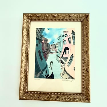 Vintage Venice Lithograph Signed and Numbered-Framed 