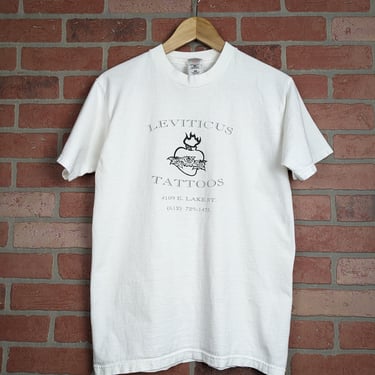 Vintage 90s Double Sided Leviticus Tattoos ORIGINAL Tattoo Shop Tee - Medium 