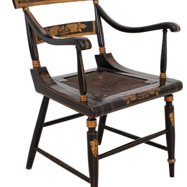 American Parcel-Gilt Ebonized Hitchcock Chair