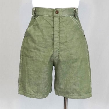 60s Dark Olive Green Shorts - 25