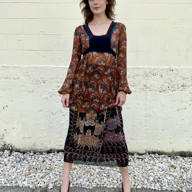 Drifting & Dreaming Vivienne Tam Brown Velvet Tunic