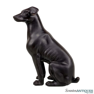 Antique Traditional Italian Bronze Terrier Grayhound Dog Sculpture