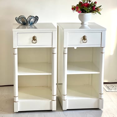 Pair of Nightstands- Lacquered in White 