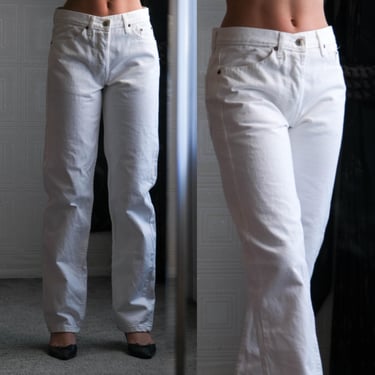 Vintage 80s LEVIS 501 Canvas Off White Natural Button | The Vault