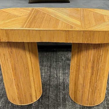 Studio Ellison Liza Oval Rattan Console Table