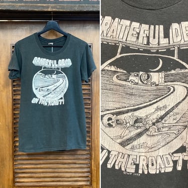 Vintage 1970’s Dated 1977 Grateful Dead Rock Band Tour Tee Shirt -Original- 70’s Band T Shirt, Vintage Clothing 