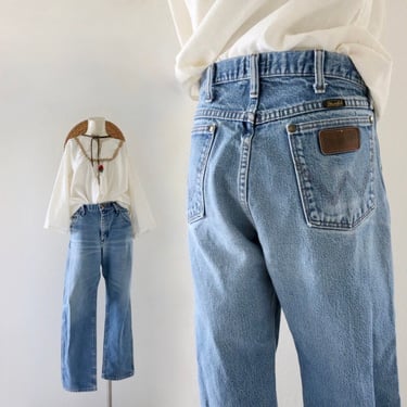 worrrn wangler jeans - 32 - vintage 90s y2k mens womens unisex western cowboy cowgirl wranglers size large denim blue jean 