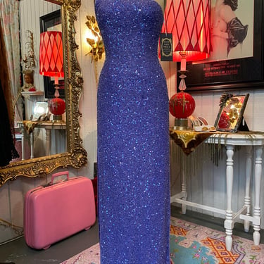 90s sequin dress 90s Beaded Nude Illusion Gown main image 0
