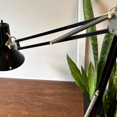 Vintage Luxo Black Architect's Desk Swing Arm Lamp | Jacob Jacobsen | Drafting Light Plug In | Industrial MCM Office | E72400 Made in Taiwan 