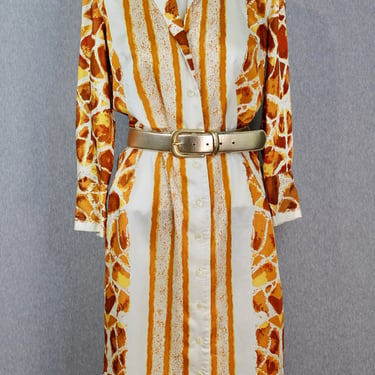 1960s Mid Century Mod Sheath Dress - ShirtTales by Sherma - Op Art - Giraffe Print 