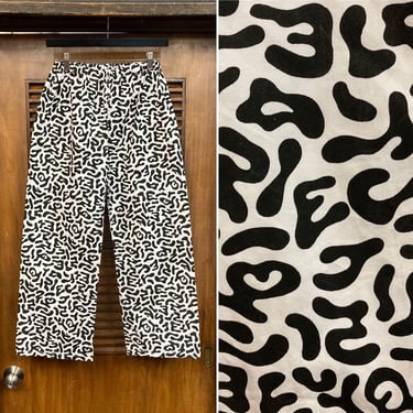 Vintage 1980’s Pop Art Haring Style South Korean Military Academy Pants Trousers, 80’s Vintage Clothing 