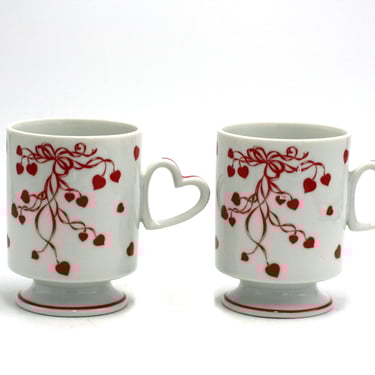 Vintage Speckled Wild Flower Mugs, Set of 2, Made in Japan
