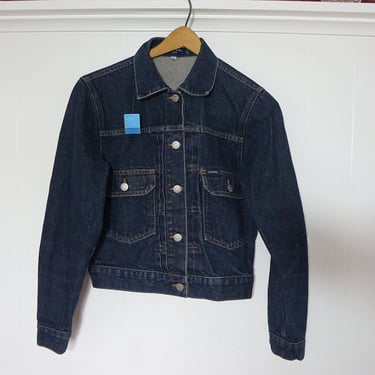 Jean Jacket • Guess Jeans • 1980s • Vintage Trucker Jacket • Dark Wash Indigo • Cropped Blue Jean Jacket • Classic Denim Jacket • M • USA 