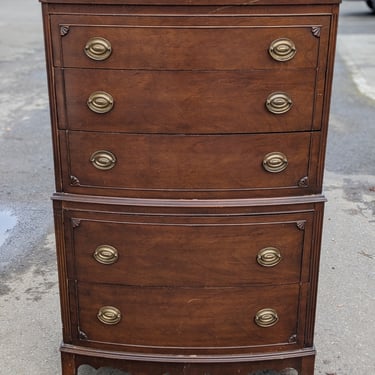 Vintage 1950s Mahogany High Boy Dresser