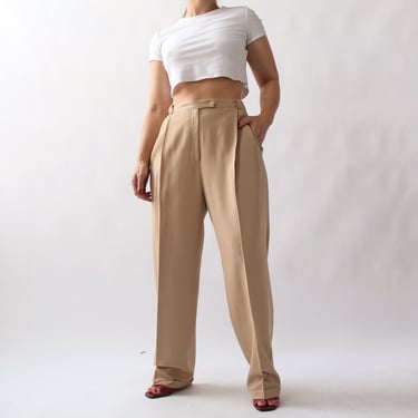 Vintage Caramel Tailored Trousers - W32