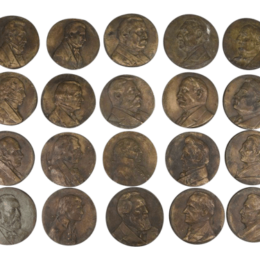 Vintage Bronze Plaques of American Presidents - Set of 20