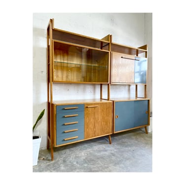 Mid Century Modern Wall Unit or Bookcase China Cabinet 